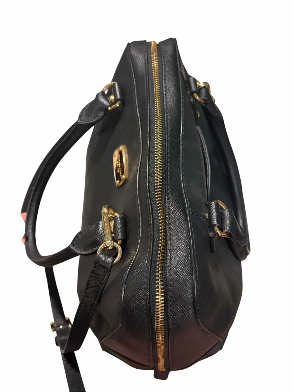 Michael Kors Black Saffiano Leather Satchel with Crossbody Strap